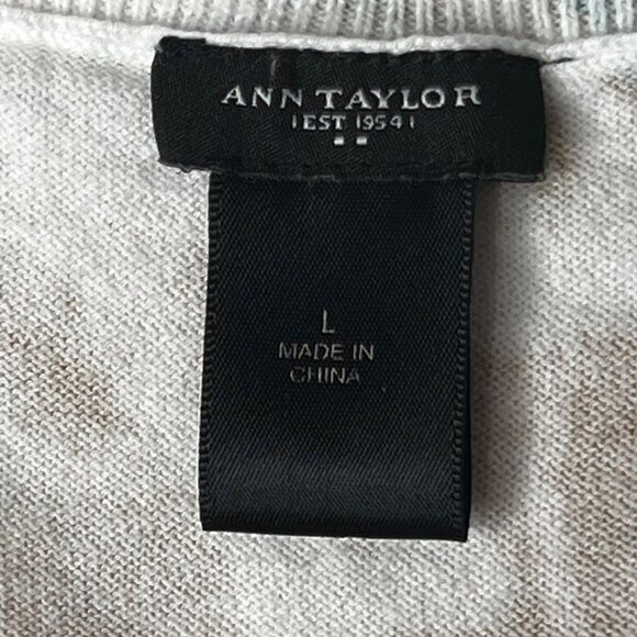 Ann Taylor Women's L Tropical Leaf Button-Front Short Sweater 100% Cotton Office - Picture 8 of 13